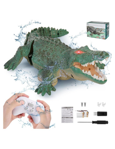 Barco Cocodrilo RC Outamateur Verde Impermeable 30min