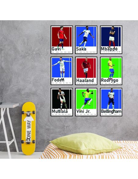 Conjunto de 9 Posters de Fútbol BigWig Prints para Niños Conjunto de 9 Posters de Fútbol BigWig Prints para Niños