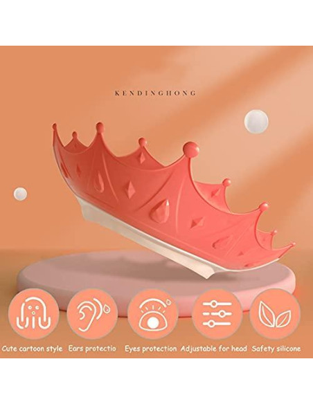 Gorro de Ducha FUSACONY para Niños Rosa, Protección Ojos y Oídos Gorro de Ducha FUSACONY para Niños Rosa, Protección Ojos y Oídos