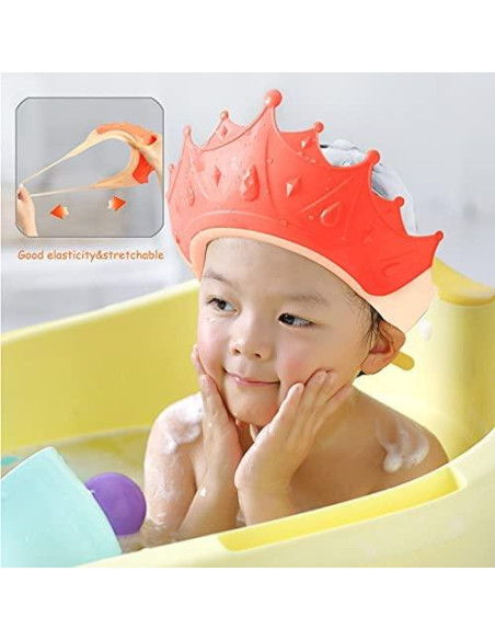 Gorro de Ducha FUSACONY para Niños Rosa, Protección Ojos y Oídos Gorro de Ducha FUSACONY para Niños Rosa, Protección Ojos y Oídos