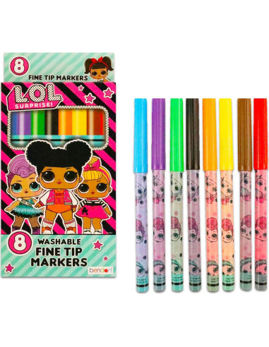 Conjunto de Colorear LOL Surprise - 8 Marcadores y 8 Crayones Jumbo