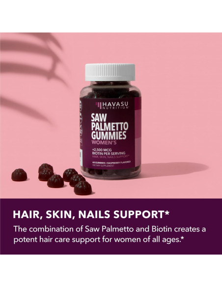 Gominolas de Saw Palmetto y Biotina Havasu - 60 Unidades - Salud Cabello, Piel y Uñas Gominolas de Saw Palmetto y Biotina Havasu - 60 Unidades - Salud Cabello, Piel y Uñas