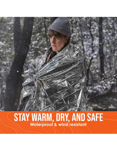 Mantas de Emergencia Go Time Gear - Paquete de 4, Mylar Térmico