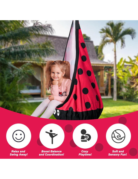 Asiento de columpio sensorial SUSIHOOH para niños - Rojo y Negro Asiento de columpio sensorial SUSIHOOH para niños - Rojo y Negro