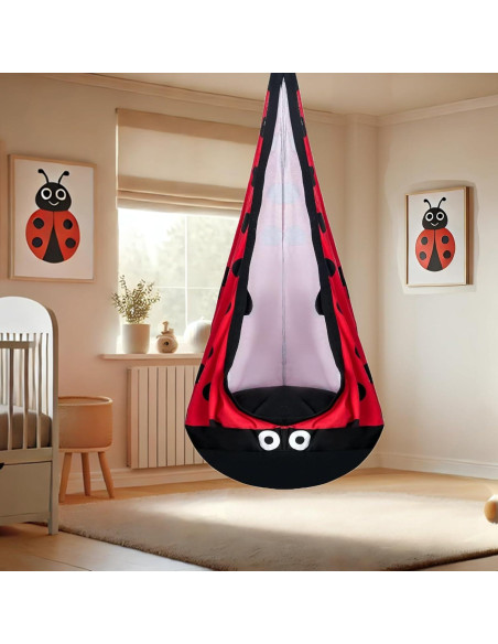 Asiento de columpio sensorial SUSIHOOH para niños - Rojo y Negro Asiento de columpio sensorial SUSIHOOH para niños - Rojo y Negro