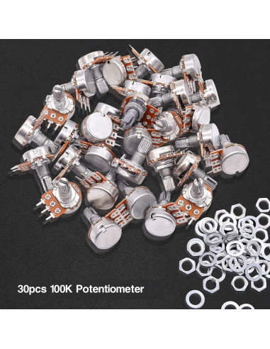 Potenciometro Rotativo Taiss 100K 3 Terminales Eje 15mm