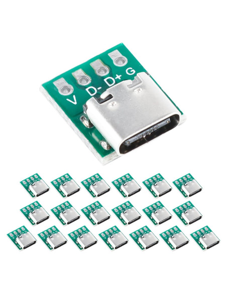 20 Conectores Femeninos USB Tipo C 3.1 Cermant PCB 16 Pines 20 Conectores Femeninos USB Tipo C 3.1 Cermant PCB 16 Pines
