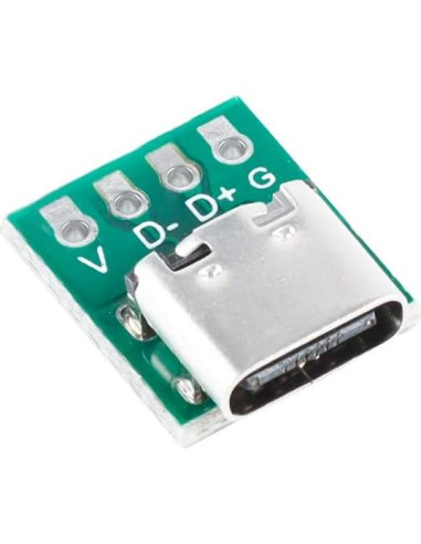 20 Conectores Femeninos USB Tipo C 3.1 Cermant PCB 16 Pines