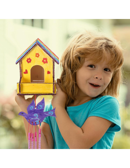 Kit de Manualidades Feifeiya: 12 Casas de Pájaros para Pintar Kit de Manualidades Feifeiya: 12 Casas de Pájaros para Pintar
