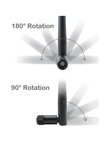 Antena WiFi Doble Banda 3dBi Doimi RP-SMA Macho Paquete de 4