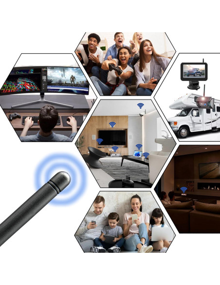 Antena WiFi Doble Banda 3dBi Doimi RP-SMA Macho Paquete de 4 Antena WiFi Doble Banda 3dBi Doimi RP-SMA Macho Paquete de 4