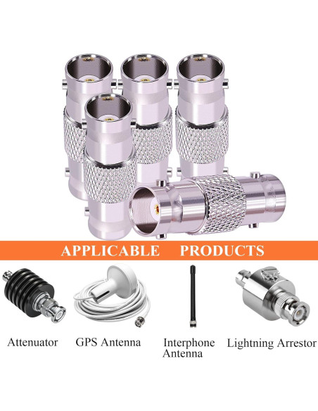 Adaptadores BNC Hembras CNARIO 5pcs 50 Ohm para CCTV Adaptadores BNC Hembras CNARIO 5pcs 50 Ohm para CCTV