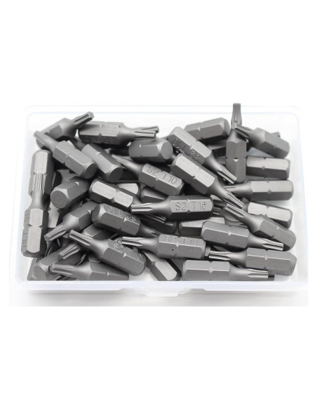 50 Puntas Torx T10 1" (25.4 mm) TMAX Acero S2 50 Puntas Torx T10 1" (25.4 mm) TMAX Acero S2