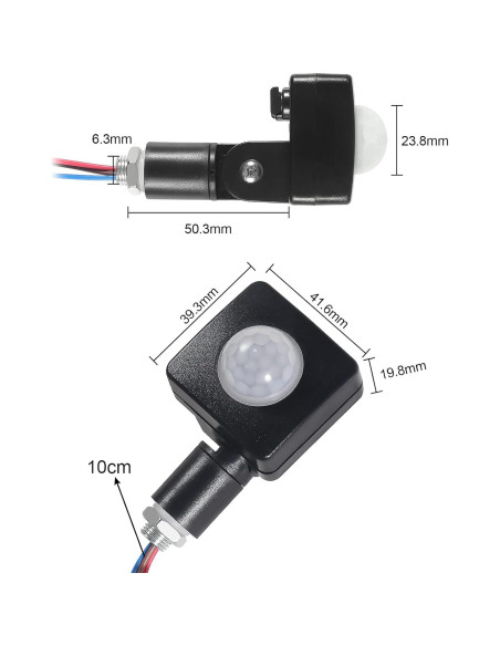 Sensor de Movimiento PIR AITIAO 2PCS Ajustable 6-8M Sensor de Movimiento PIR AITIAO 2PCS Ajustable 6-8M