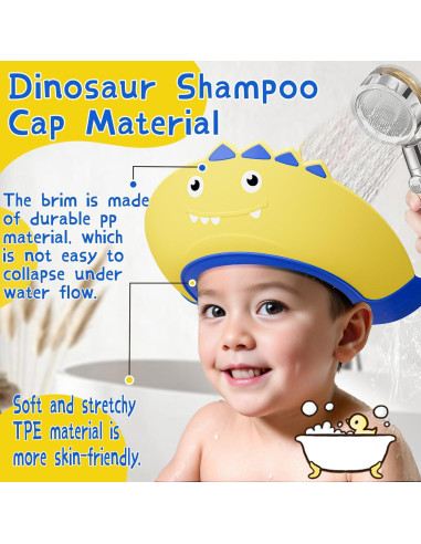 Gorro de Ducha Amarillo para Bebés Ajustable 1-9 Años