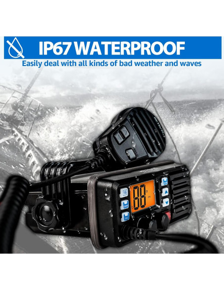 Radio VHF Marina Retevis RM20 con GPS y DSC IP67 1.3kg Radio VHF Marina Retevis RM20 con GPS y DSC IP67 1.3kg
