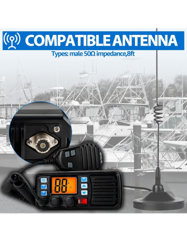 Radio VHF Marina Retevis RM20 con GPS y DSC IP67 1.3kg
