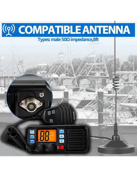 Radio VHF Marina Retevis RM20 con GPS y DSC IP67 1.3kg Radio VHF Marina Retevis RM20 con GPS y DSC IP67 1.3kg