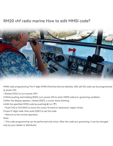 Radio VHF Marina Retevis RM20 con GPS y DSC IP67 1.3kg