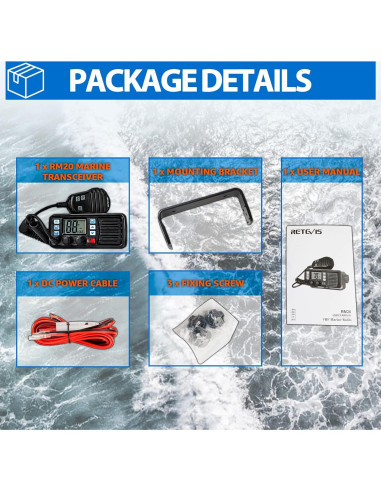 Radio VHF Marina Retevis RM20 con GPS y DSC IP67 1.3kg