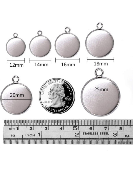 Kit de 100 Piezas Pendientes DROLE - 50 Bandejas Acero 18mm Kit de 100 Piezas Pendientes DROLE - 50 Bandejas Acero 18mm