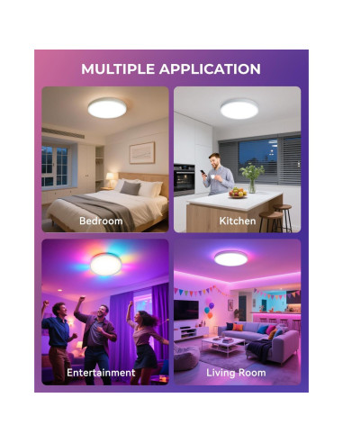Luz de Techo LED Empotrada 30 cm SUNLINKCO RGB+IC 2400LM