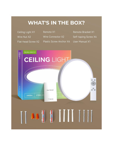 Luz de Techo LED Empotrada 30 cm SUNLINKCO RGB+IC 2400LM