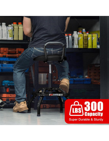 Taburete de Trabajo Mecánico Ajustable FreekyFit D03-B Negro Taburete de Trabajo Mecánico Ajustable FreekyFit D03-B Negro