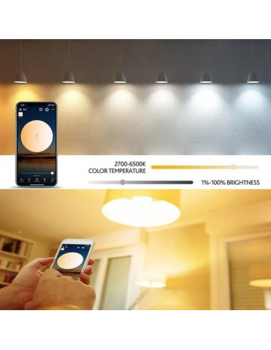 Bombillas Inteligentes LED RGB 9W E26 con WiFi y Bluetooth