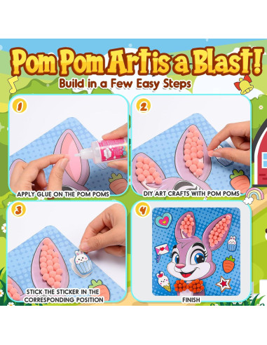 Kit de Manualidades Pom Pom Windidi 20 cm para Niños 3-6 Años