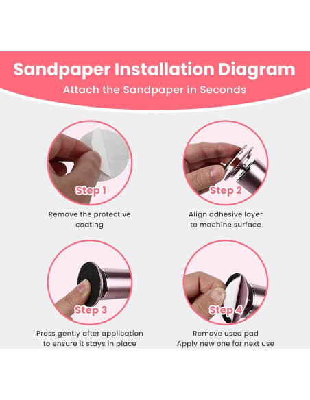 Juego de papel de lija 60 piezas TAOMAND 4.3 cm para pedicura Juego de papel de lija 60 piezas TAOMAND 4.3 cm para pedicura