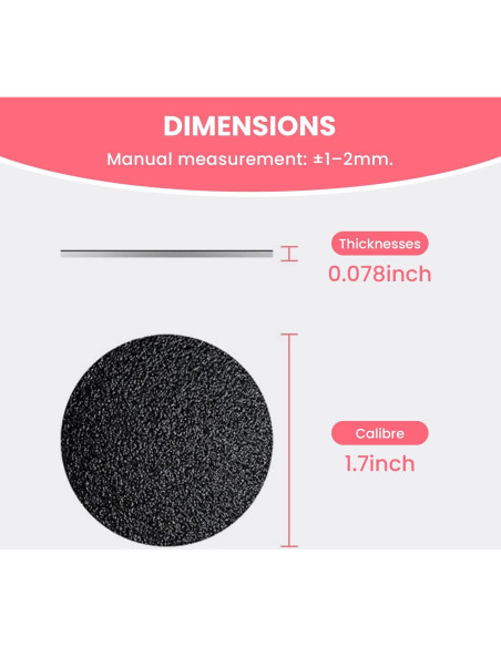 Juego de papel de lija 60 piezas TAOMAND 4.3 cm para pedicura Juego de papel de lija 60 piezas TAOMAND 4.3 cm para pedicura