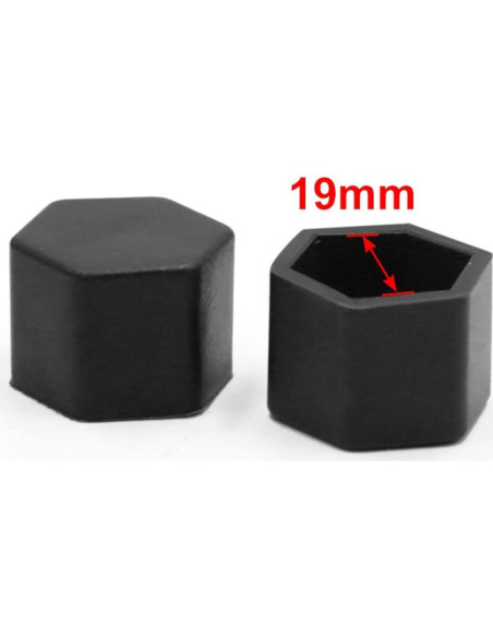 Cubiertas de Tuerca de Rueda uxcell 20Pcs Silicona Negra 19mm Cubiertas de Tuerca de Rueda uxcell 20Pcs Silicona Negra 19mm