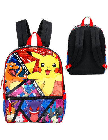 Mochila Escolar Pokemon 40.64 cm + Almuerzo, Estuche y Botella