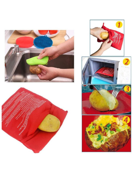 Kit Bolsa Microondas para Papas Roucerlin + 2 Cepillos Silicona Kit Bolsa Microondas para Papas Roucerlin + 2 Cepillos Silicona