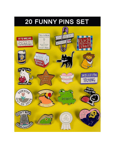 Conjunto de 20 Pines de Esmalte Divertidos - Regalo Creativo 2