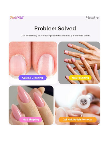 Taladro de Uñas Portátil MelodySusie PC100G Oro Rosa con Aceite