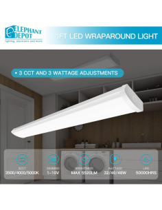 Lámpara de Techo LED 4FT Elephant Depot, 3 CCT, 5520 Lúmenes 2