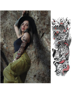 Mangas de Tatuajes Temporales ChurlChurl - 12 Hojas, Diseño Variado 2