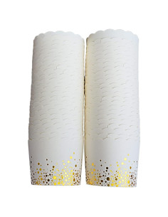 Paquete de 50 Tazas de Papel Bake-In-Cup Grande Confeti Dorado
