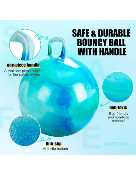 Bola Saltarina INPODAK 46 cm con Mango para Niños 3-6 Años Bola Saltarina INPODAK 46 cm con Mango para Niños 3-6 Años