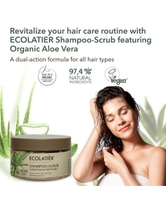 Champú Scrub Orgánico Ecolatier con Aloe Vera 340g - Hidratante y Exfoliante 2