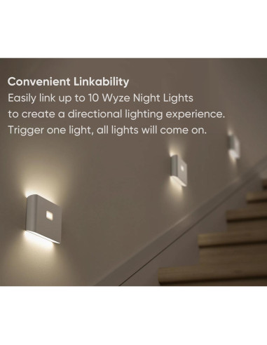 Luces Nocturnas LED Wyze Recargables con Sensor de Movimiento - Paquete de 3