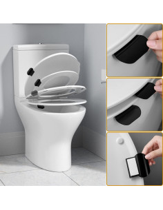Elevador de Tapa de Inodoro Sliverdew 3 Pcs Autoadhesivo 2