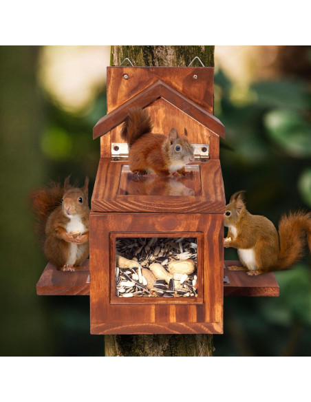 Comedero para Ardillas MIXUMON de Madera 29.5x16.5cm Comedero para Ardillas MIXUMON de Madera 29.5x16.5cm
