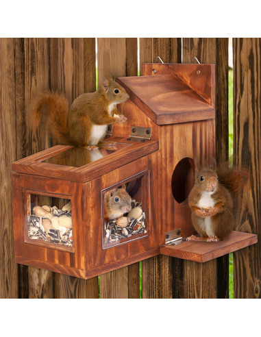 Comedero para Ardillas MIXUMON de Madera 29.5x16.5cm