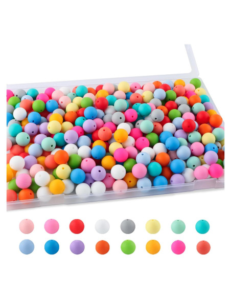Perlas de Silicona 320Pcs 9mm Multicolor Sunrony para Manualidades Perlas de Silicona 320Pcs 9mm Multicolor Sunrony para Manualidades