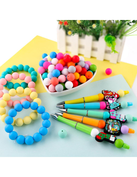 Perlas de Silicona 320Pcs 9mm Multicolor Sunrony para Manualidades Perlas de Silicona 320Pcs 9mm Multicolor Sunrony para Manualidades