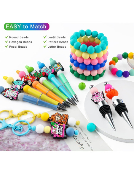 Perlas de Silicona 320Pcs 9mm Multicolor Sunrony para Manualidades Perlas de Silicona 320Pcs 9mm Multicolor Sunrony para Manualidades
