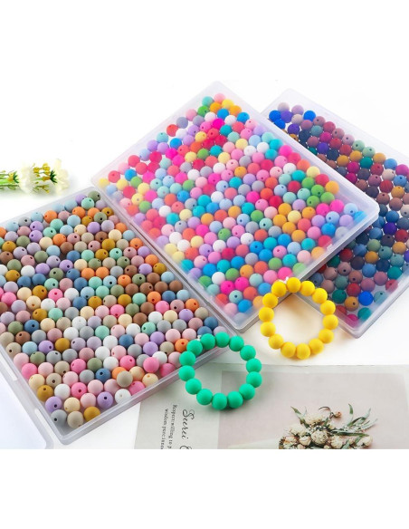 Perlas de Silicona 320Pcs 9mm Multicolor Sunrony para Manualidades Perlas de Silicona 320Pcs 9mm Multicolor Sunrony para Manualidades